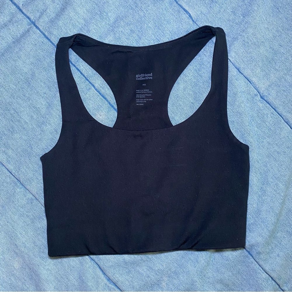 girlfriend collective Paloma Racerback Sports Bra, Black